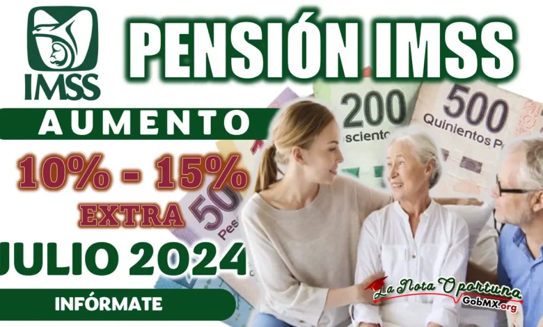 PENSIÓN IMSS| CONOCE QUIENES RECIBIRÁN UN 15% EXTRA EN EL PAGO DE JULIO