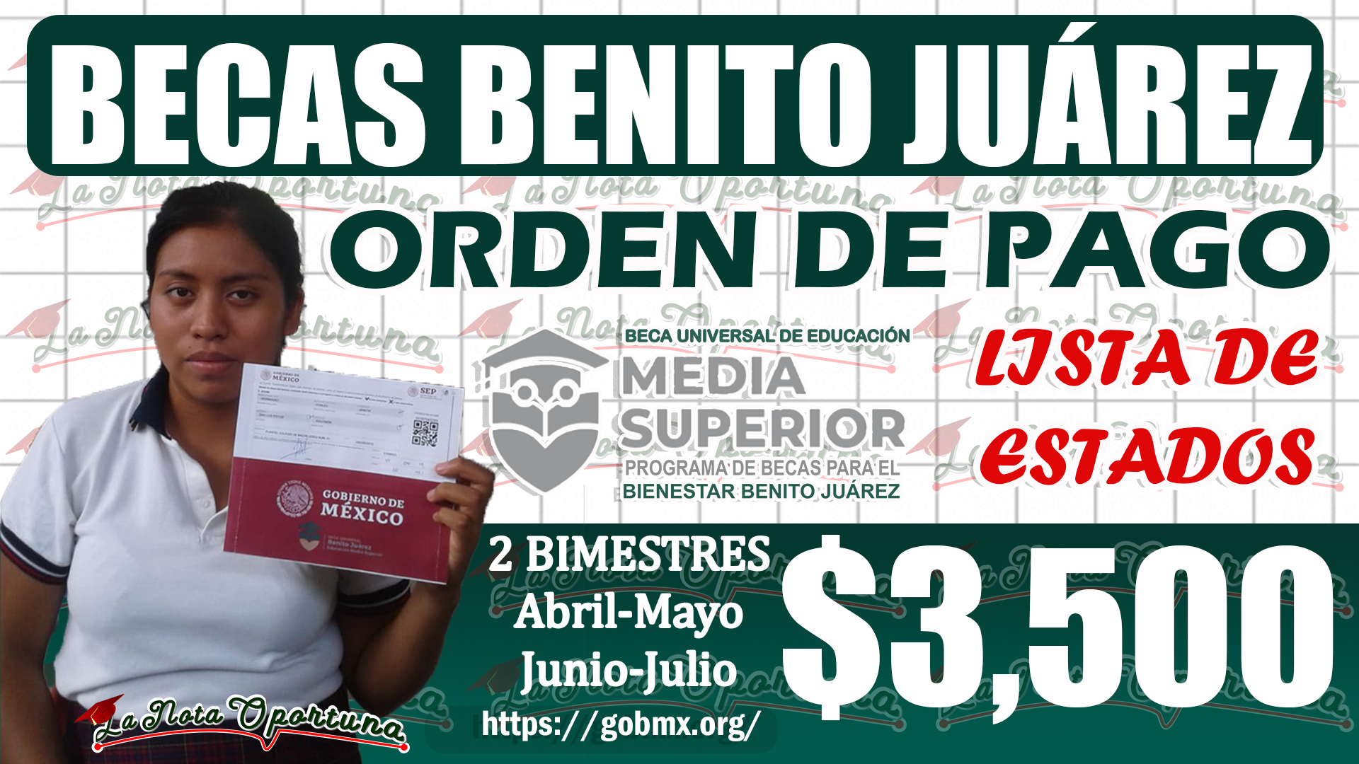 Pagos Becas Benito Juárez; Si Recibes Tu Apoyo Por Medio De Orden De ...