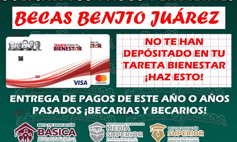 Becas Benito Juárez ¡Solicita tus Pagos Pendientes! Educación Básica o Media Superior