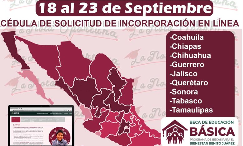 Estos son los Estados que podrán solicitar las Becas Benito Juárez del 18 l 23 de Septiembre Infórmate
