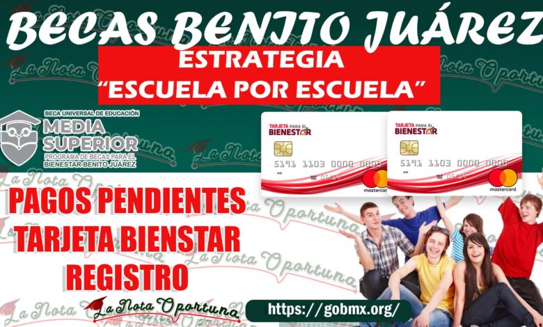 Becas Benito Juárez 2023; Estrategia "Escuela x Escuela" Entrega de pagos y Tarjetas Bienestar