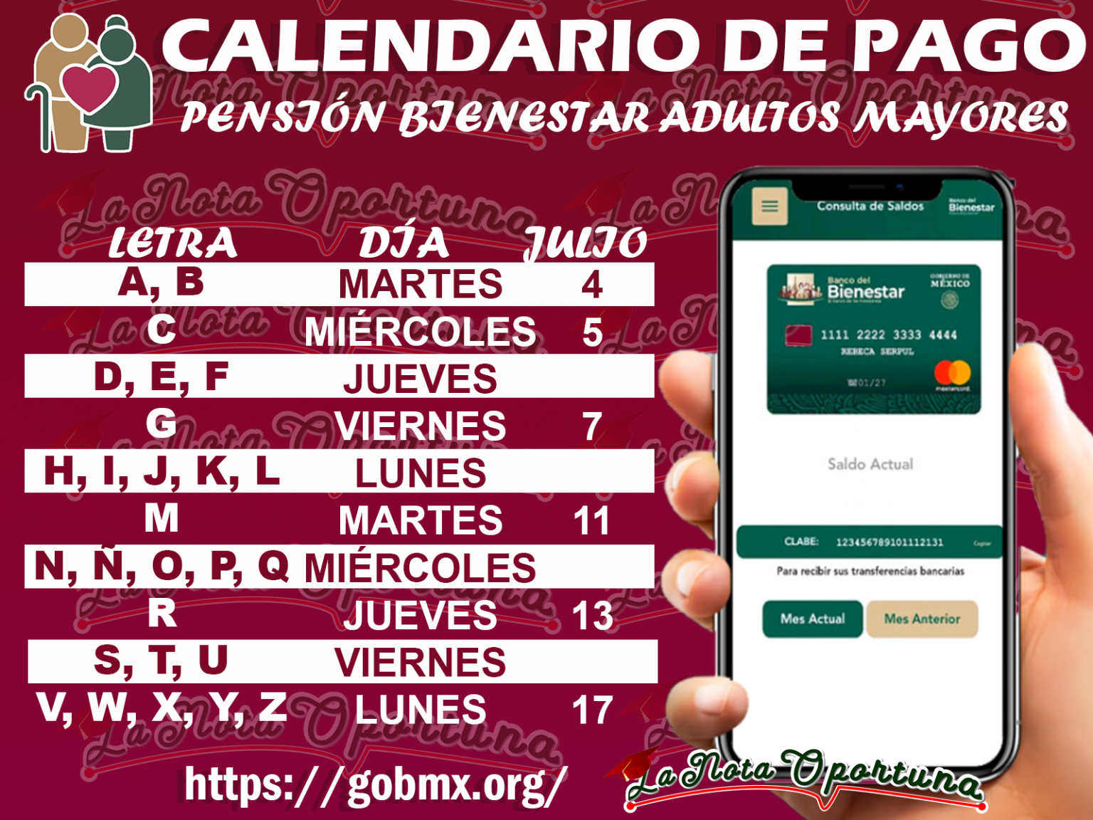 Calendario De Pagos Bienestar 2025 Para Adultos Mayores - Eliza Hermina