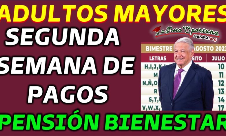 Segunda semana Pagos: Actualización para los Queridos Beneficiarios Adultos Mayores de 65 años 