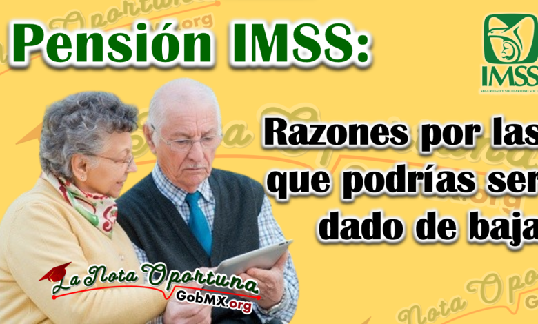 Pensión IMSS: Razones por las que podrías ser dado de baja