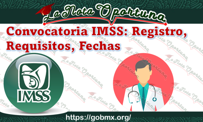 Convocatoria IMSS: Registro, Requisitos, Fechas