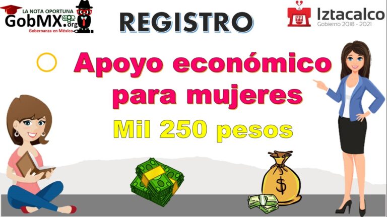 Apoyo económico de Mil 250 pesos para mujeres