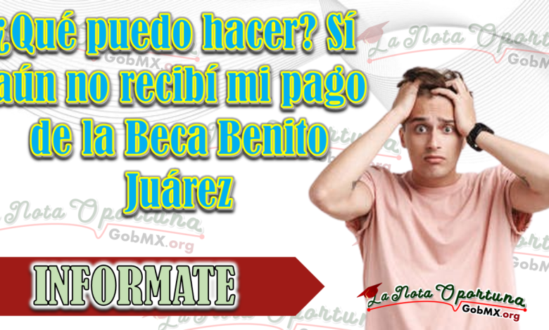 Aún no recibí mi pago de la Beca Benito Juárez, ¿Qué puedo hacer?