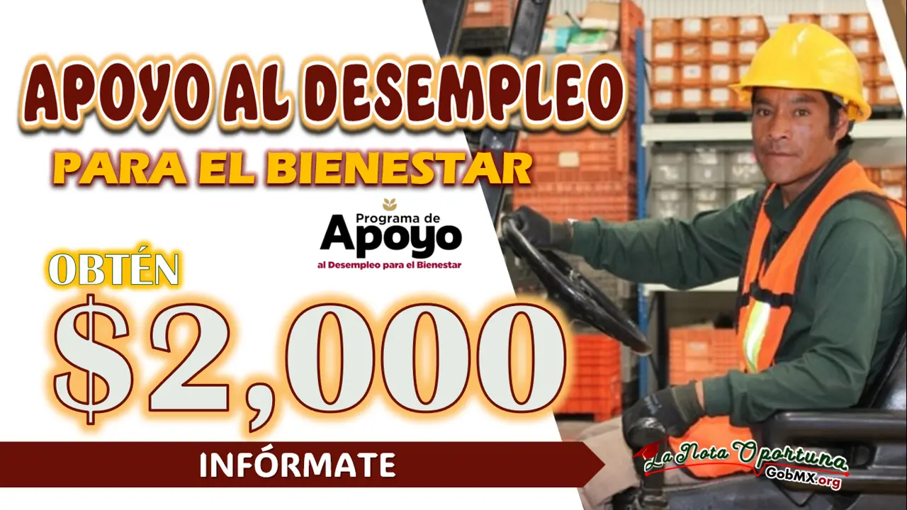 APOYO AL DESEMPLEO PARA EL BIENESTAR Y RECIBE UN APOYO ECONÓMICO