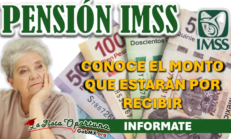 PENSIÓN IMSS| CONOCE EL MONTO QUE ESTARÁN POR RECIBIR