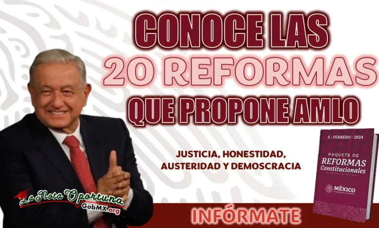 CONOCE EL PAQUETE DE REFORMAS CONSTITUCIONALES 2024 QUE PROPONE AMLO