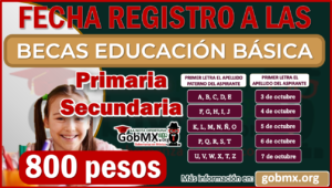 ATENCION ¡Ya hay Fechas de Registro! Becas Educación Básicas; Apoyo económico de 800 pesos